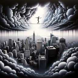 a representation of anxiety, airbrush painting generated by DALL·E 2